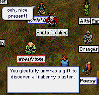 Santa Chicken present