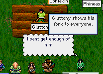 Gluttony shows off his fork